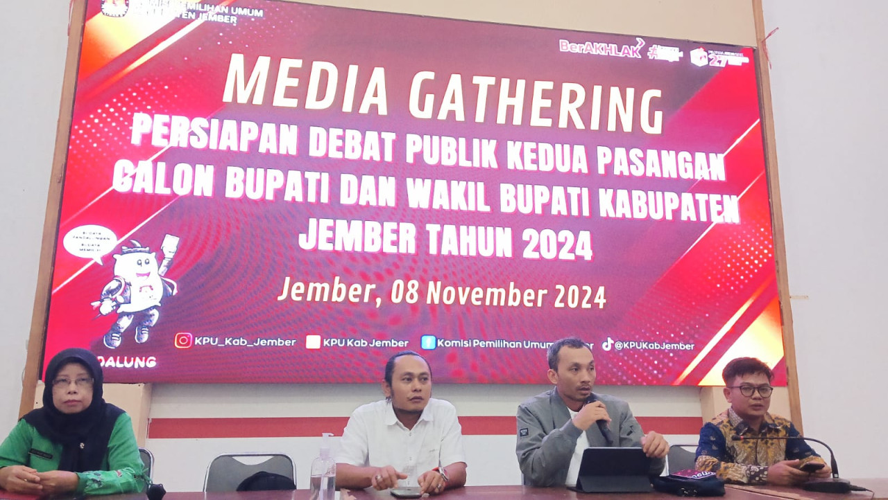 KPU Jember gelar gathering media menjelang debat kedua pilkada Jember. (Foto: Sugianto/jatimnow.com)