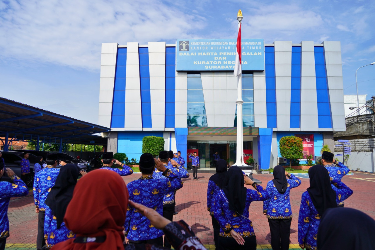 Upacara HUT ke-53 KORPRI. (Foto: BHP Surabaya/jatimnow.com