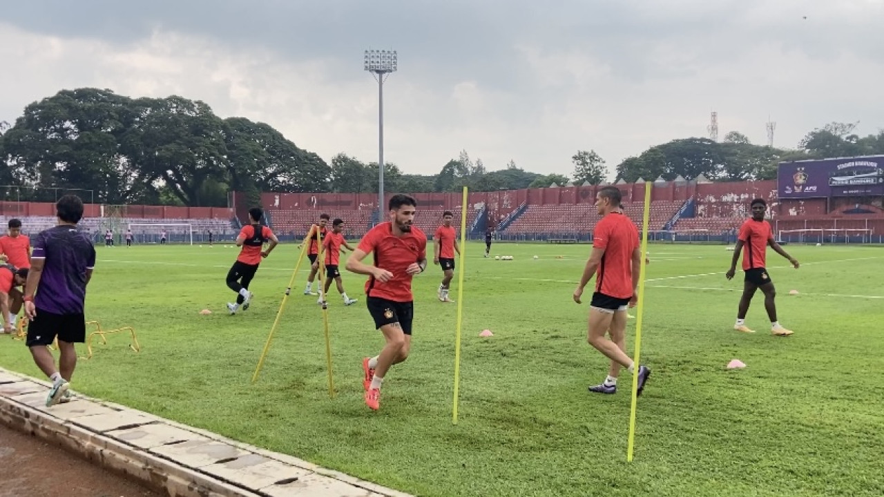 Persik Kediri latihan di Stadion Brawijaya. (Foto: Yanuar Dedy/jatimnow.com)