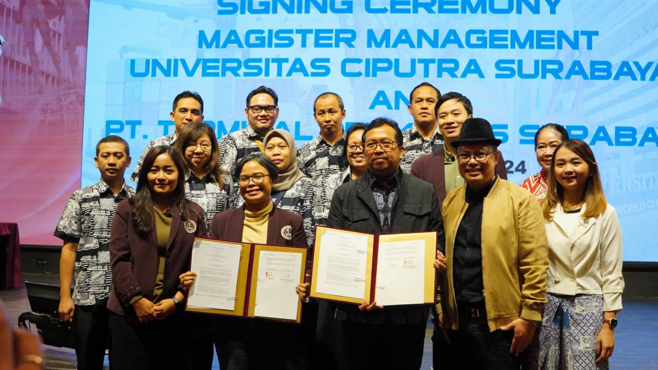 PT TPS Gandeng Universitas Ciputra Surabaya usai penandatanganan MoU. (Foto: Humas UC Surabaya)