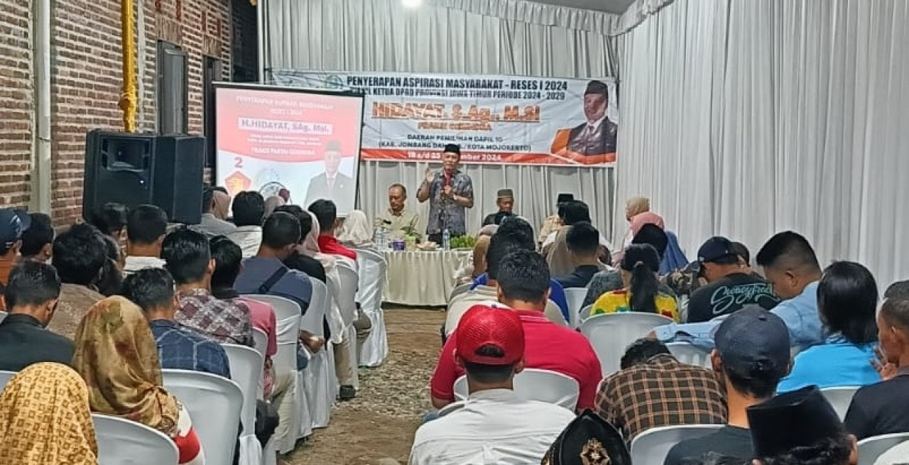 Wakil Ketua DPRD Jawa Timur Hidayat saat menggelar reses di Mojokerto. (Foto: Pras for jatimnow.com)