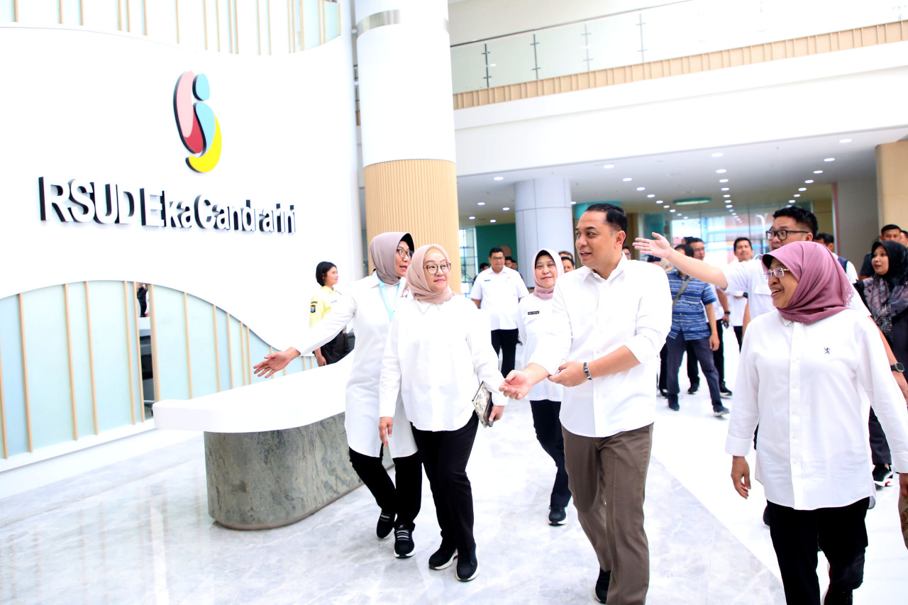 Suasana loby RSUD Eka Candrarini di Kawasan Surabaya Timur (foto: Humas Pemkot Surabaya for jatimnow.com)