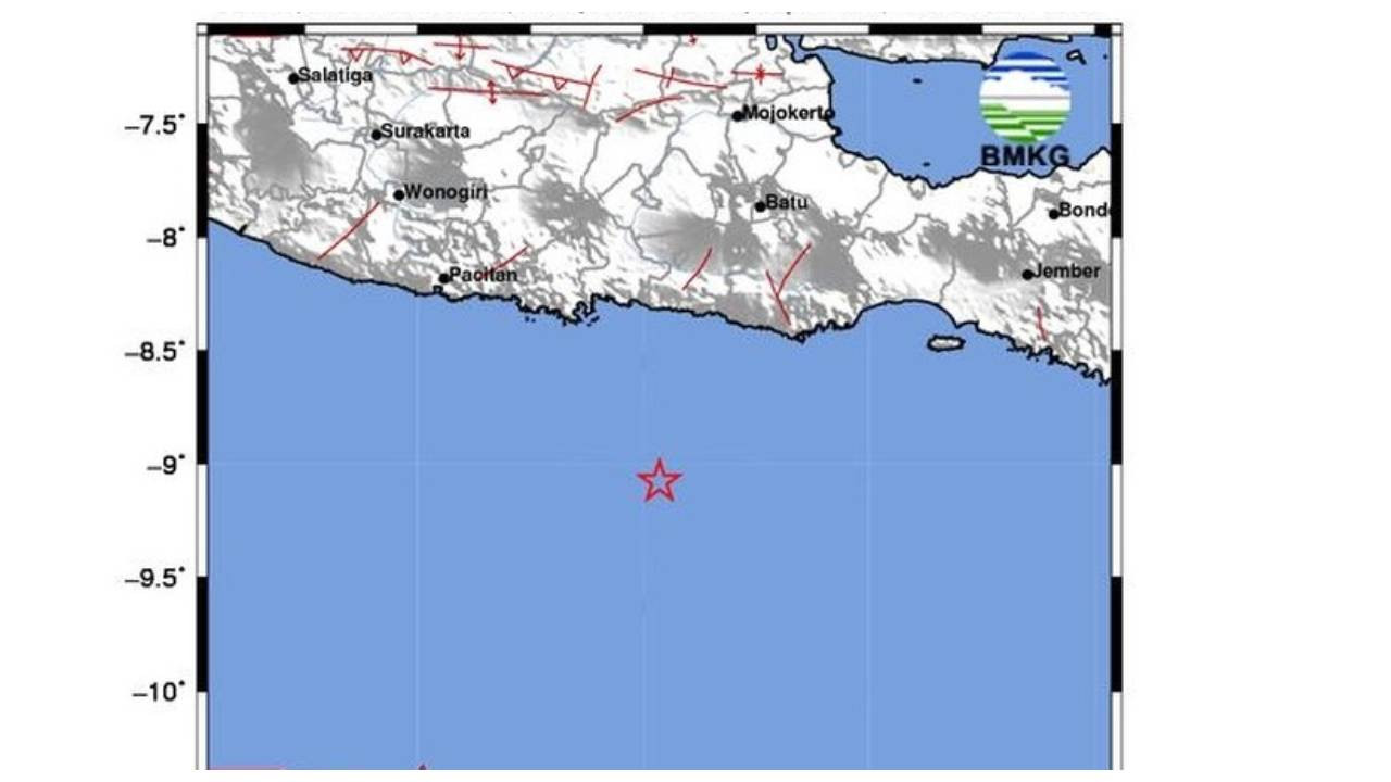 Tangkapan layar pantauan monitor BMKG. (foto: tangkapan layar akun BMKG)