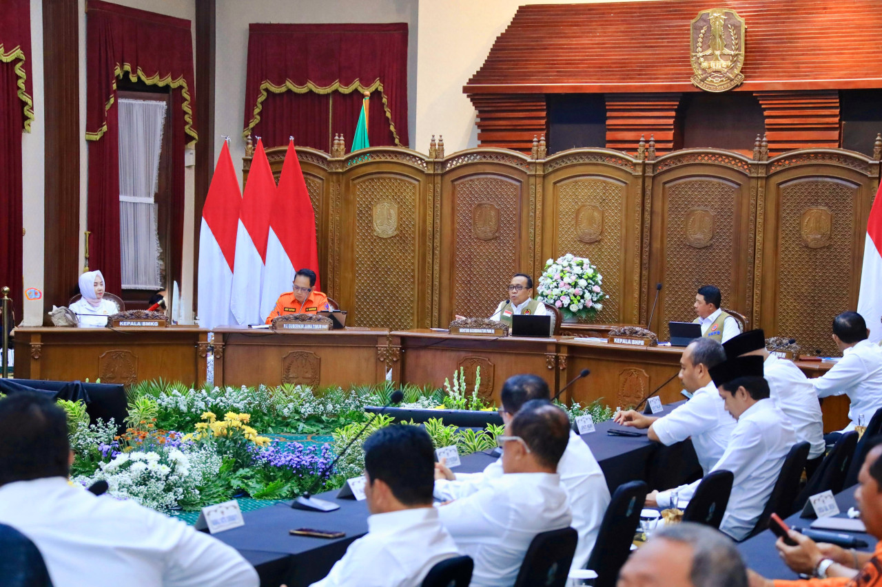 Rakor siaga bencana jelang Nataru, BNPB, Menteri PMK, Pemprov Jatim, dan Pemerintah Daerah se-Jatim (foto: Humas Pemprov Jatim for jatimnow.com)