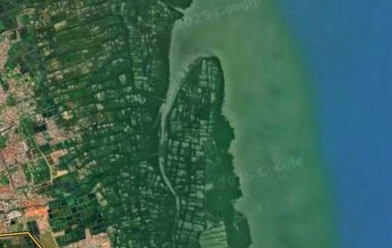 Tata letak hak guna bangunan (HGB) seluas 656 hektare di wilayah pesisir Desa Segorotambak, Kecamatan Sedati Sidoarjo. (Foto: Dokumentasi Camat Sedati for jatimnow.com)