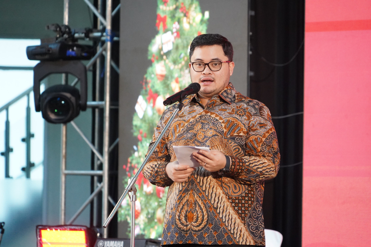 Mas Dhito di Convention Hall Simpang Lima Gumul. (Foto: Pemkab Kediri/jatimnow.com)