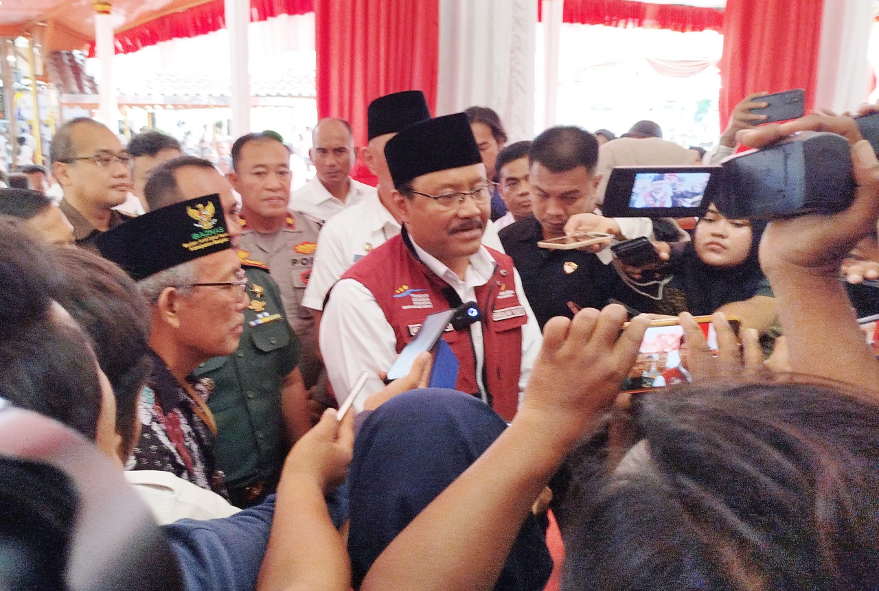 Menteri Sosial Saifullah Yusuf di Bangkalan. (Foto: Fathor Rahman/jatimnow.com)