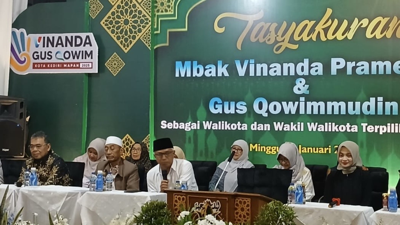 Acara tasyakuran Mbak Vinanda dan Gus Qowim. (Foto: Rifky for jatimnow.com)