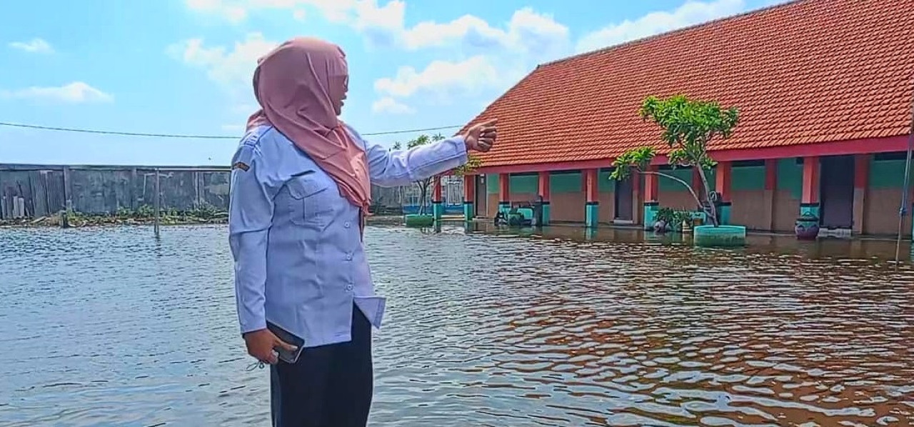 SDN 1 Banjarsari Sidoarjo juga Dilanda Banjir, Pembelajaran Terpaksa Daring