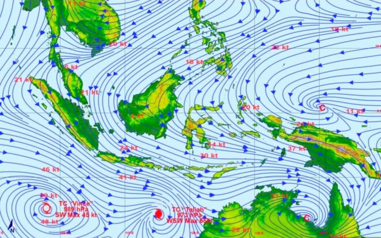 Peta prakiraan cuaca wilayah Jawa Timur. (Foto: Kepala BMKG Jawa Timur di Juanda, Taufiq Hermawan for jatimnow.com).