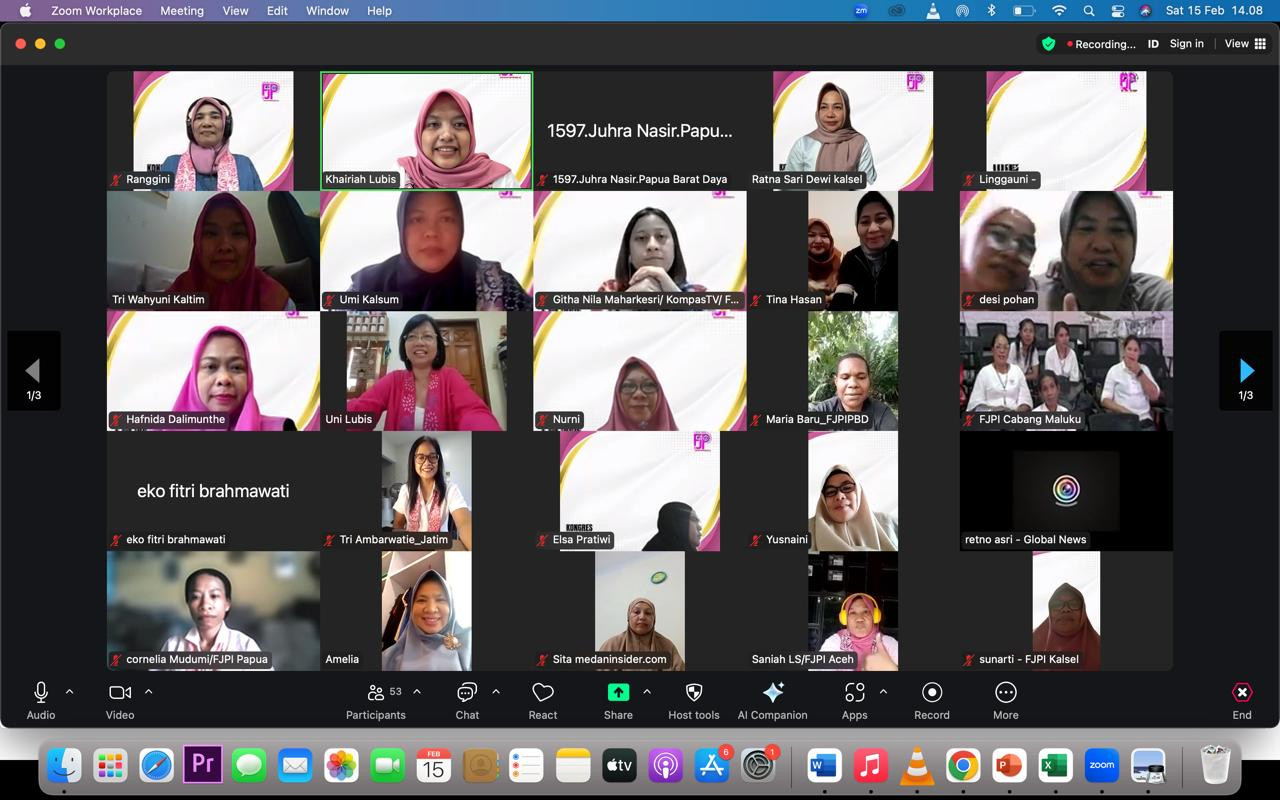 Kongres FJPI yang diadakan secara virtual. (Foto: dok. FJPI for jatimnow.com)