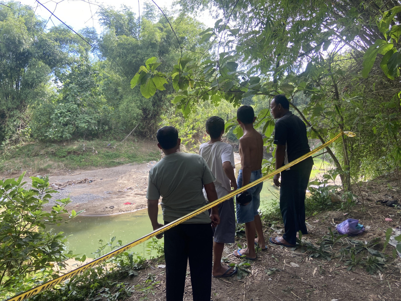 Lokasi siswa MTs di Ponorogo tenggelam. (Foto: Ahmad Fauzani/jatimnow.com)