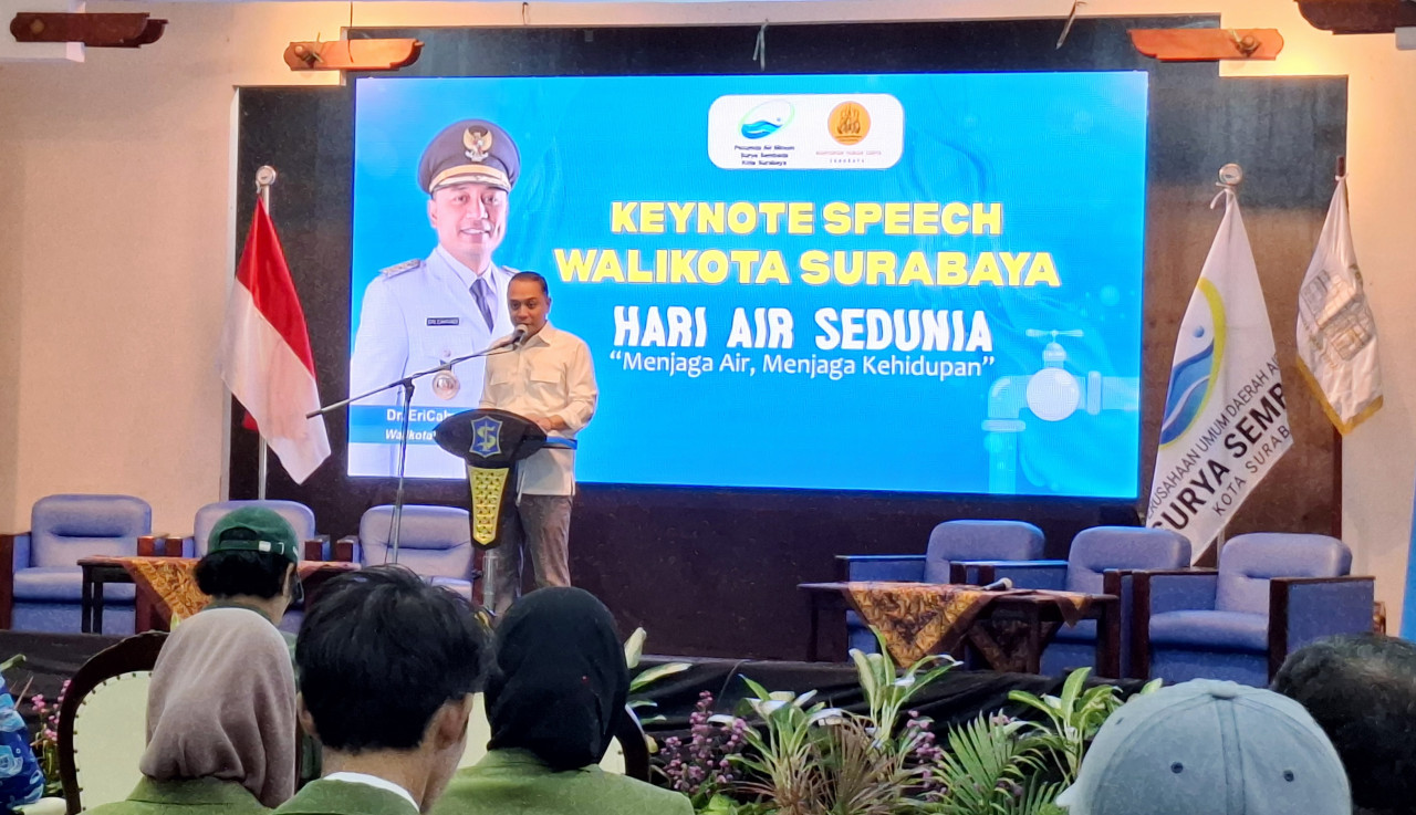 Peringatan Hari Air Sedunia di Kantor PDAM Surya Sembada Surabaya (foto: Ni'am/jatimnow.com)