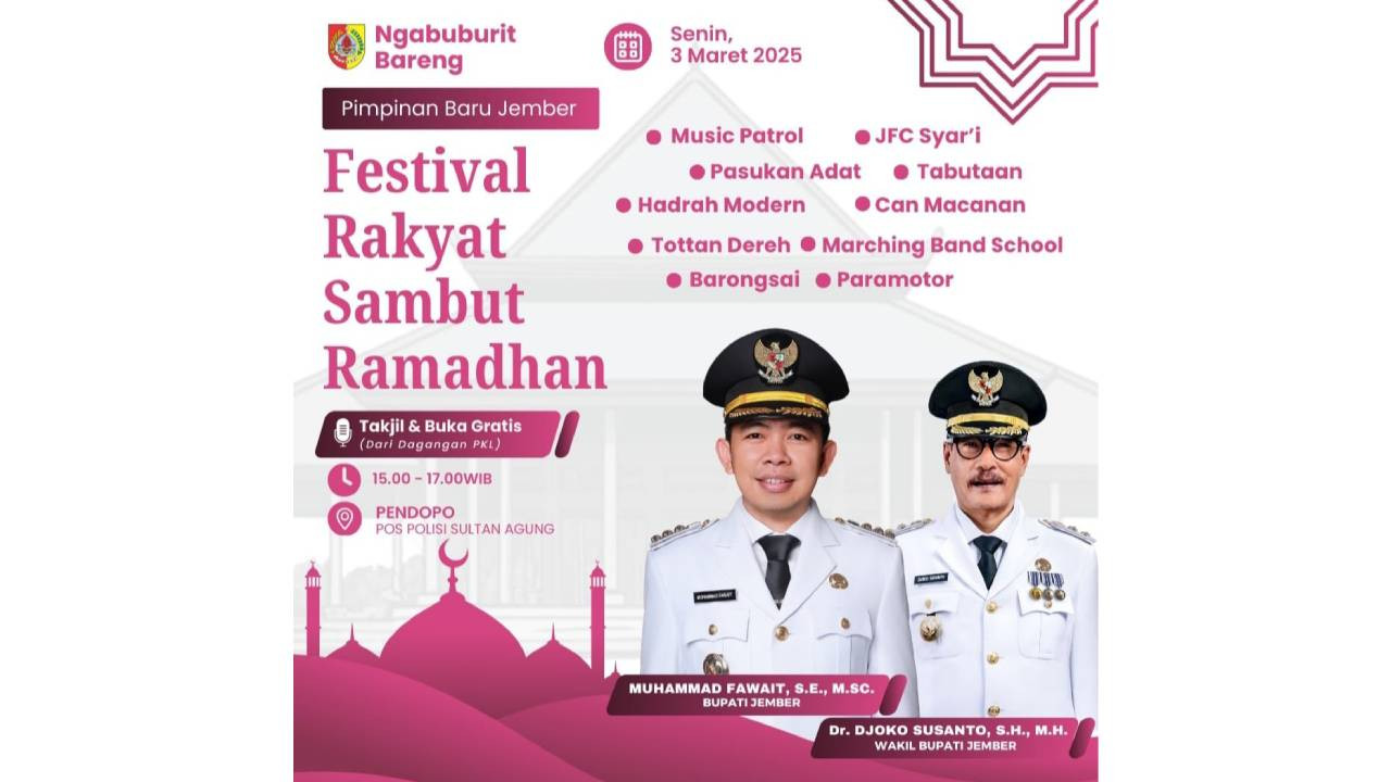 Flayer Festival Rakyat bersamaan penyambutan pemimpin baru Jember (Foto: Nyoman Aribowo for jatimnow.com)