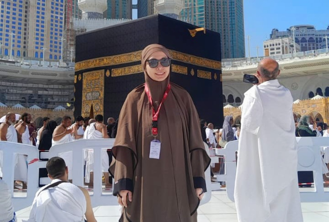 Felisitas Erly Dwi Aryanti saat menunaikan ibadah Umroh. (Foto: Erly for jatimnow.com)