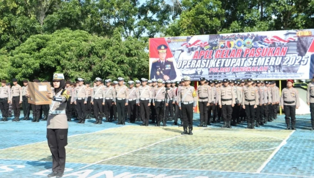 Apel pengamanan arus mudik-balik Lebaran. (Foto: Fathor Rahman/jatimnoe.com)