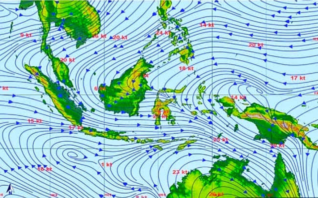 Peta cuaca BMKG Juanda Jawa Timur. (Foto: Kepala BMKG Juanda Jawa Timur Taufiq Hermawan for jatimnow.com).