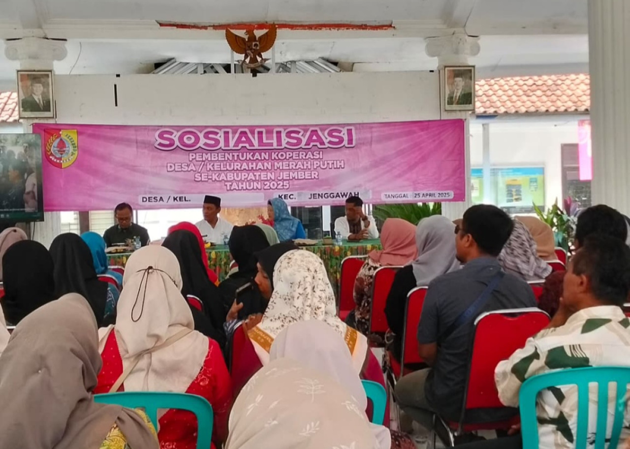 Sosialisasi Koperasi Merah Putih di Jember. (Foto: Sugianto/jatimnow.com)