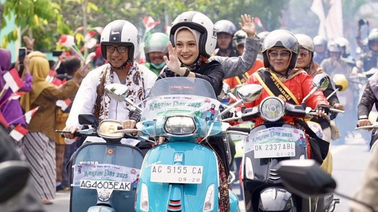 Vinanda riding bareng rayakan Hari Kartini. (Foto: Pemkot Kediri/jatimnow.com)