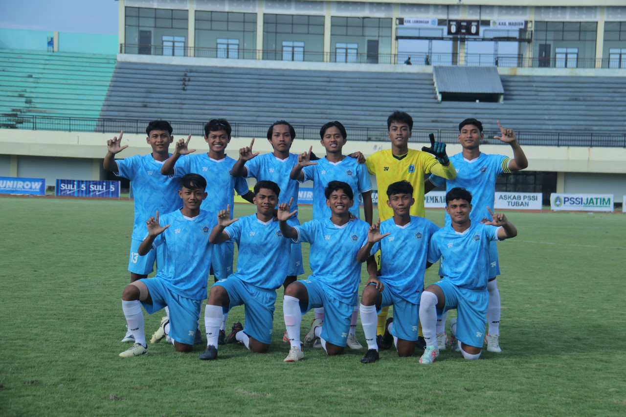 Tim sepakbola putra Kabupaten Lamongan. (Foto : Adyad Ammy Iffansah/jatimnow.com)