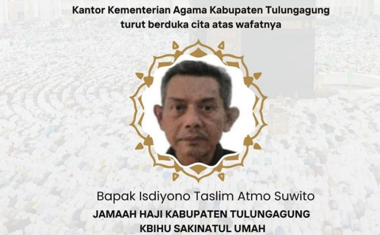 Calon haji asal Tulungagung yang meninggal. (Foto: Kemenag Tulungagung)