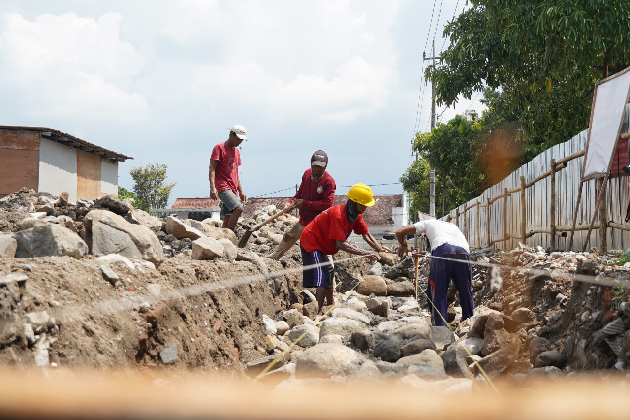 Pembangunan Pasar Ngadiluwih. (Foto: Pemkab Kediri/jatimnow.com)