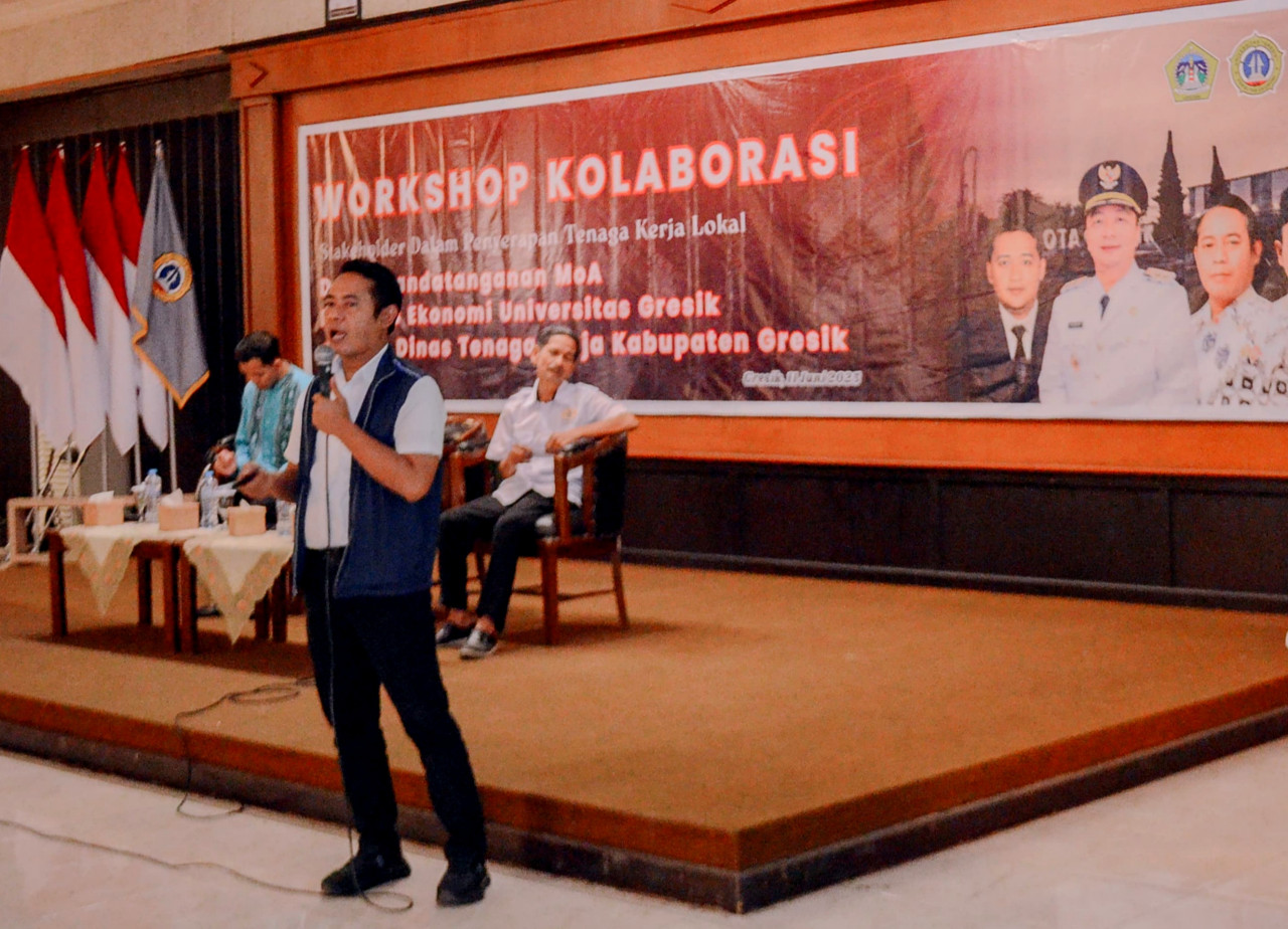Workshop dan penandatanganan MoA antara FE Unigres dan Disnaker Gresik. (Foto: Diskominfo Gresik/jatimnow.com)