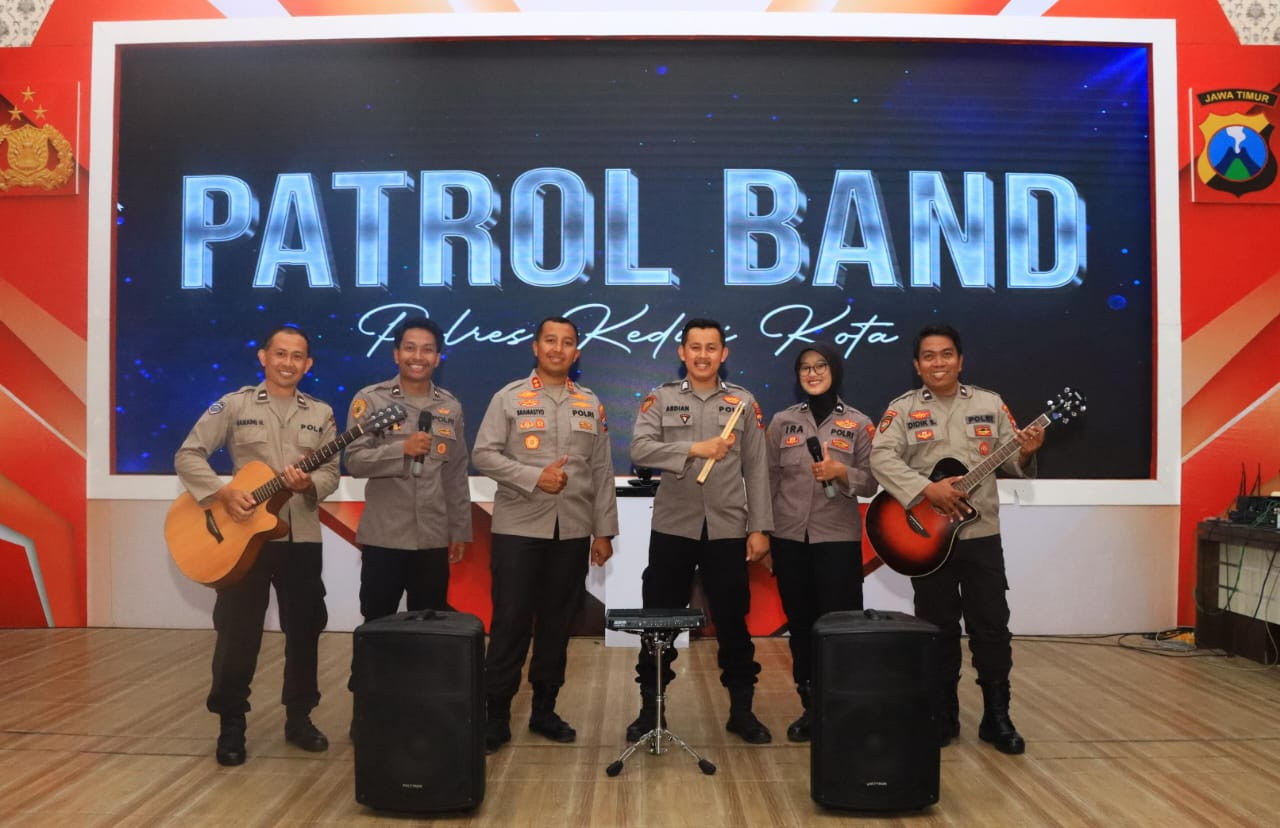 Patrol Band Polres Kediri Kota. (Foto: Polres Kediri Kota/jatimnow.com)