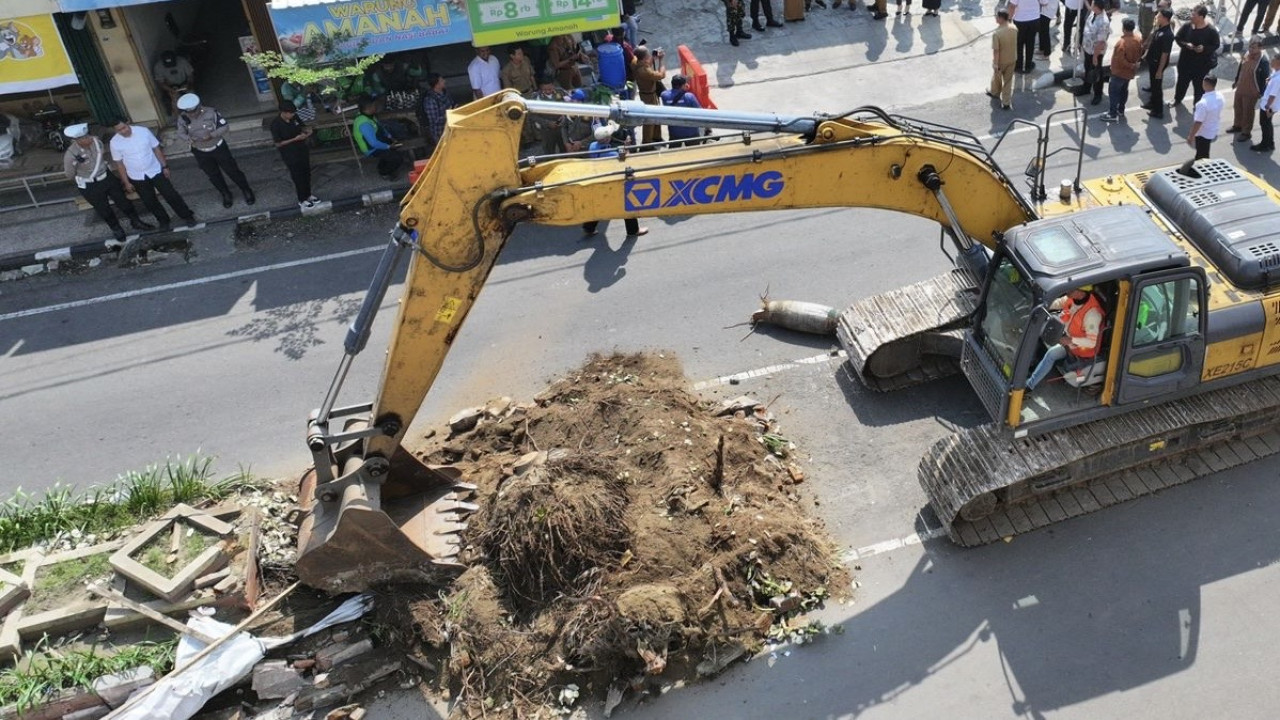 Penampakan proyek jalan Stasiun Kediri. (Foto: Pemkot Kediri/jatimnow.com)
