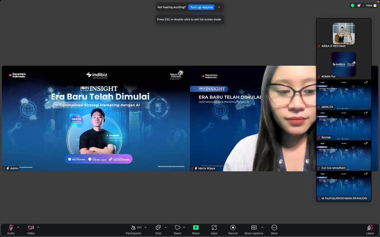 Webinar Optimalisasi Strategi Marketing dengan AI. (tangkapan layar)