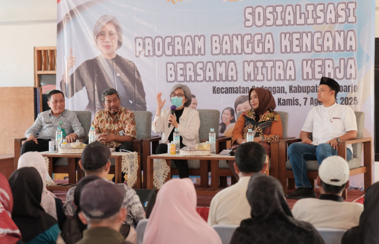 Sosialisasi Program Bangga Kencana di Desa Keboananom, Kecamatan Gedangan, Kabupaten Sidoarjo, pada Kamis (7/8/2025). Foto/JatimNow.com