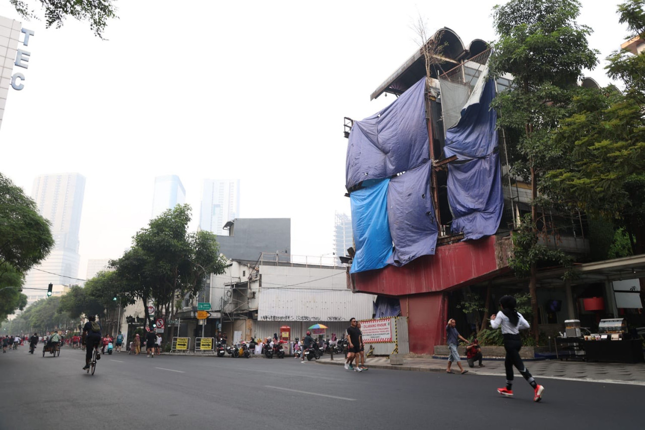 Penampakan JPO Siola setelah dibongkar. (Foto: Fatkur Rizki/jatimnow.com)