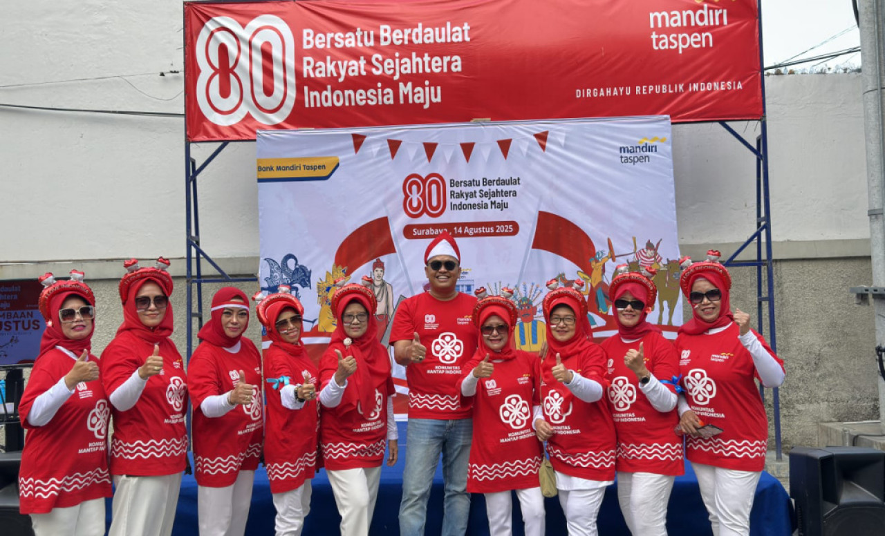 HUT RI ke-80, Bank Mandiri Taspen Gaungkan Semangat Kebangsaan & Peduli Lansia
