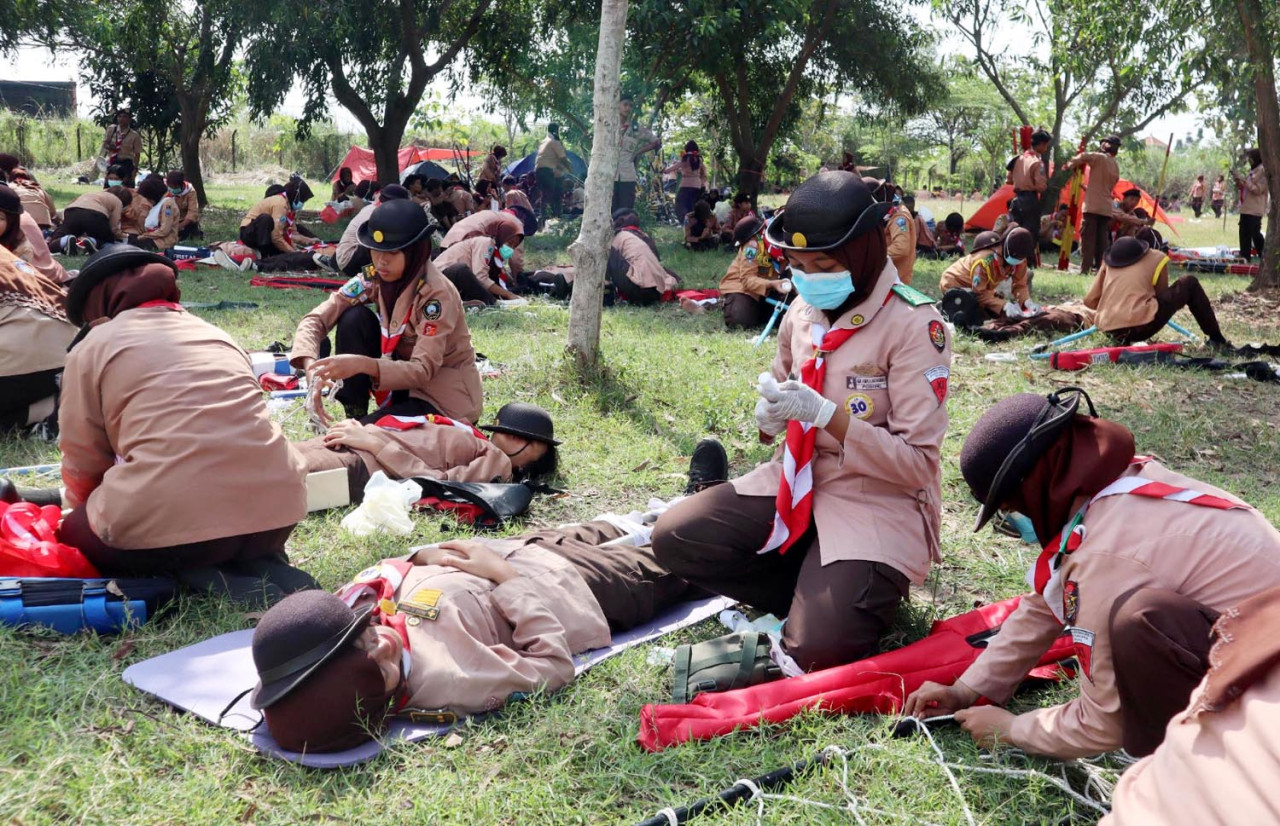 Ratusan Pramuka Penegak dari berbagai Gugus Depan (Gudep) se-Kabupaten Sidoarjo turut ambil bagian dalam LPP 2025. Foto: Ainul Yakin for JatimNow.com