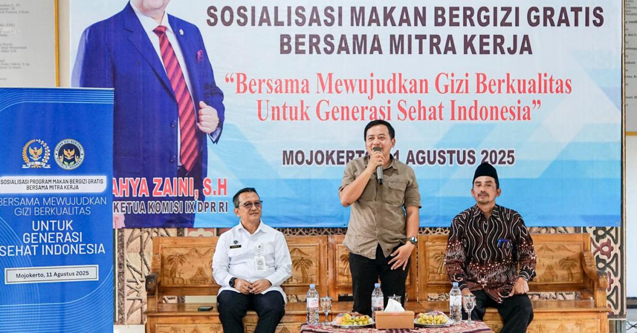 Sosialisasi Program Makan Bergizi Gratis (MBG) di Pondok Pesantren Suryalaya, Mojokerto, Senin (11/8/2025). Foto: BGN for JatimNow.com