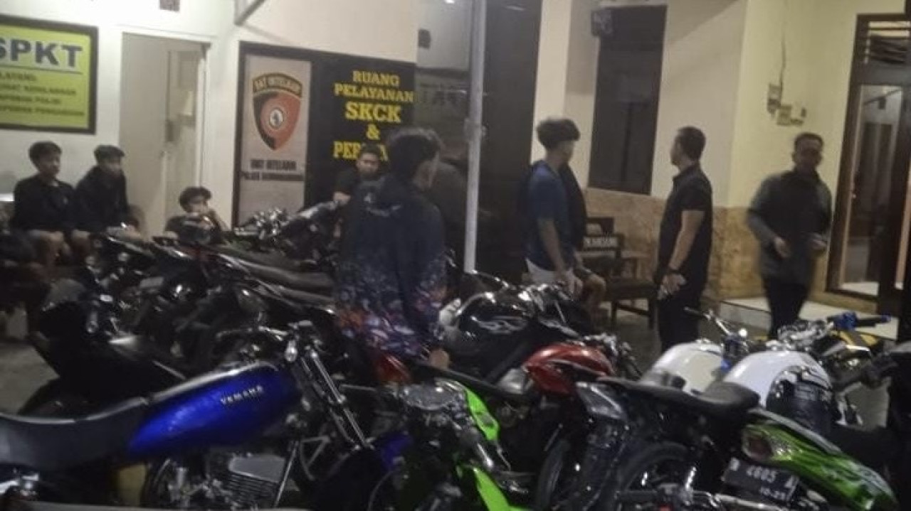 Belasan motor diamankan Polresta Malang Kota. (Foto: Polresta Malang Kota/jatimnow.com)
