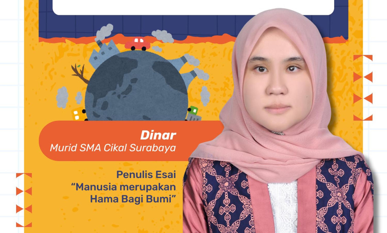 Dalam esainya, Dinar menggugat arogansi manusia yang merasa memiliki kuasa penuh atas alam. (Foto/Sekolah Cikal)