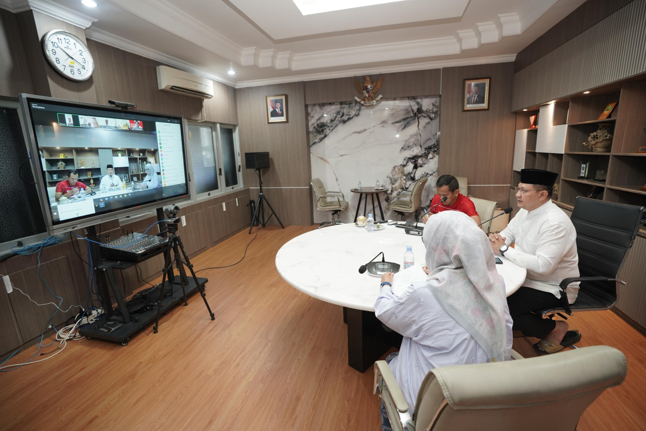 Aries Agung saat ratas skema pendidikan ditengah situasi keamanan di Jatim (foto: Dindik Jatim for jatimnow.com)