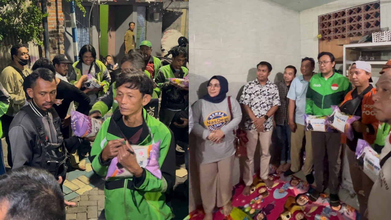 Penyaluran sembako pada GARDA Jawa Timur (foto: DPW NasDem Jatim for jatimnow.com)