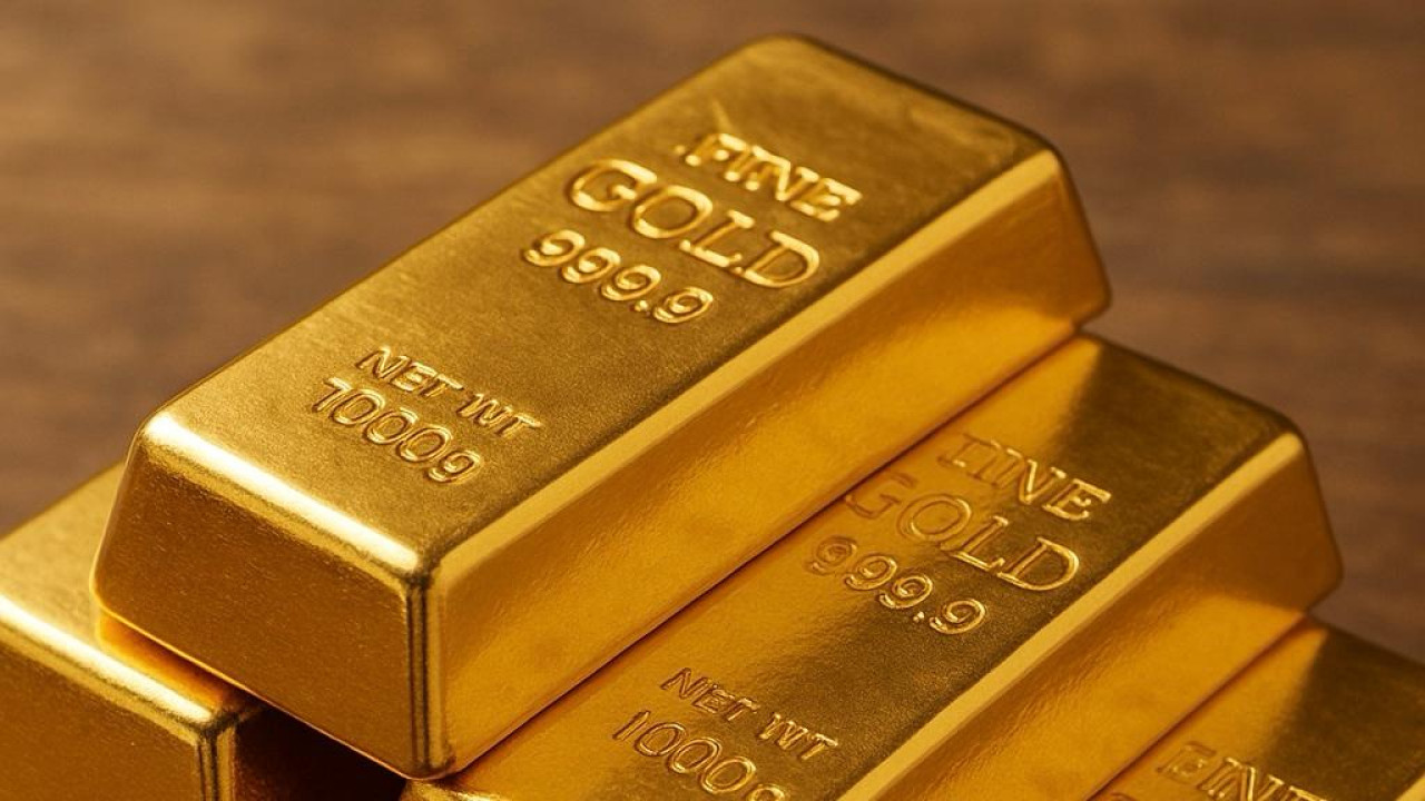 Ilustrasi emas batangan.