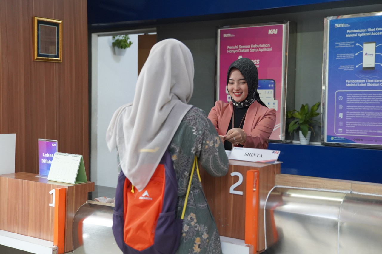 Pelayanan di Stasiun Kediri. (Foto: Daop 7 Madiun/jatimnow.com)