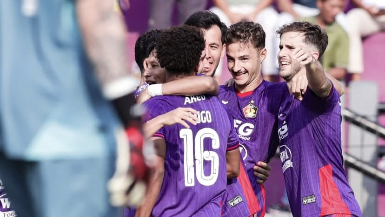 Persik Kediri merayakan golnya ke gawang Malut United FC. (Foto: Persik Kediri/jatimnow.com)