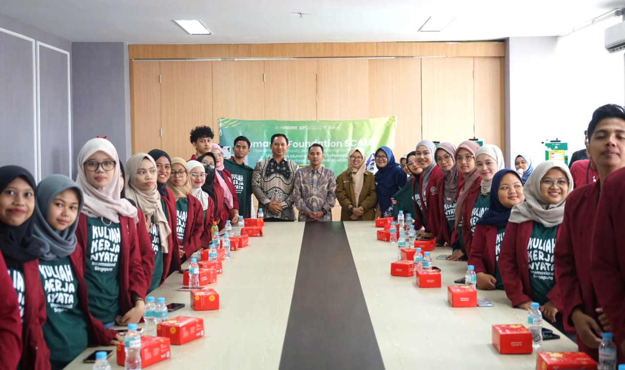 Mahasiswa UM Surabaya siap bertolak ke Singapura. (Foto/Humas UM Surabaya)