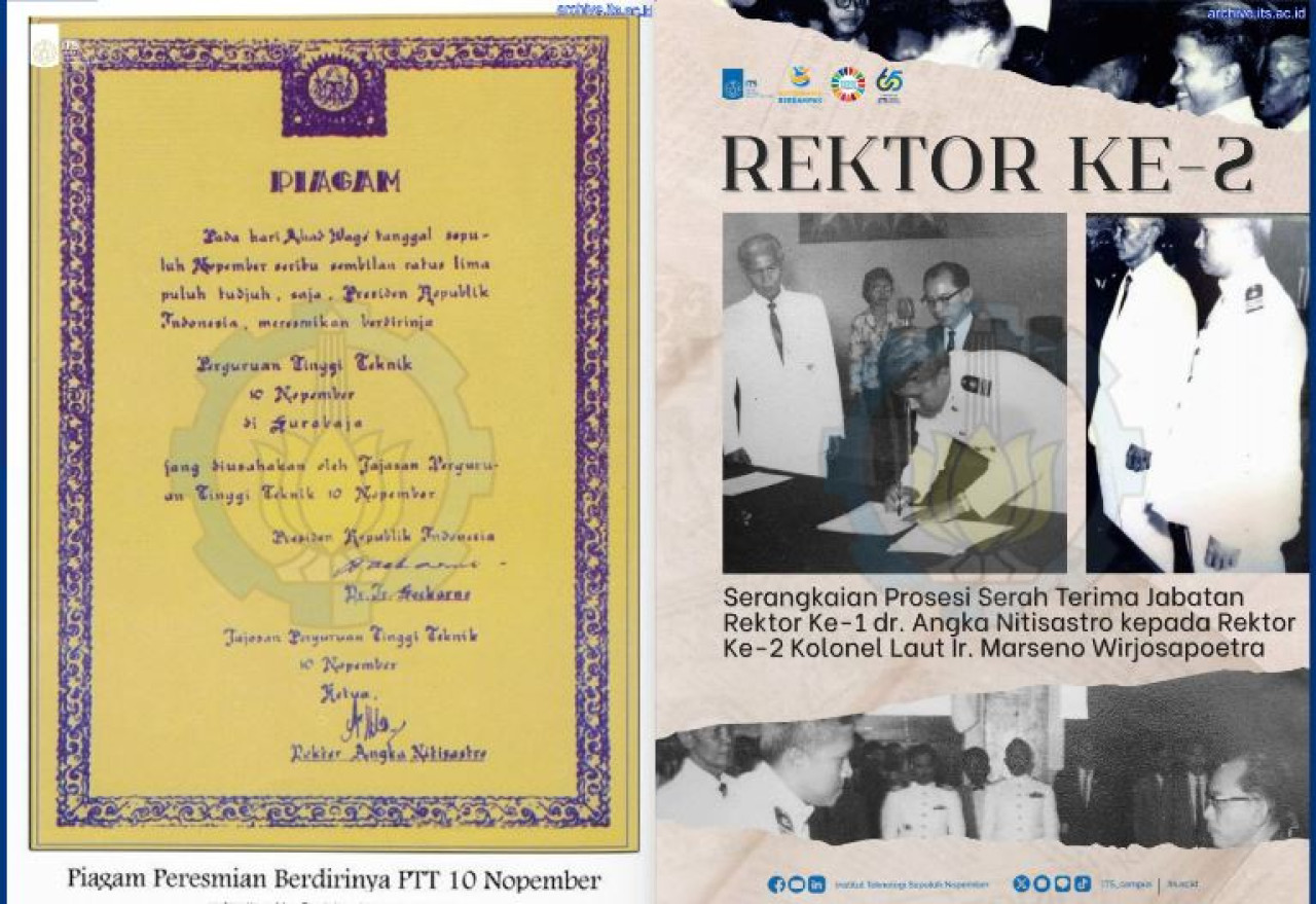Biografi Kolonel Laut Ir. Marseno Wirjosaputro, Rektor ke-2 ITS. (Foto/archive-its).