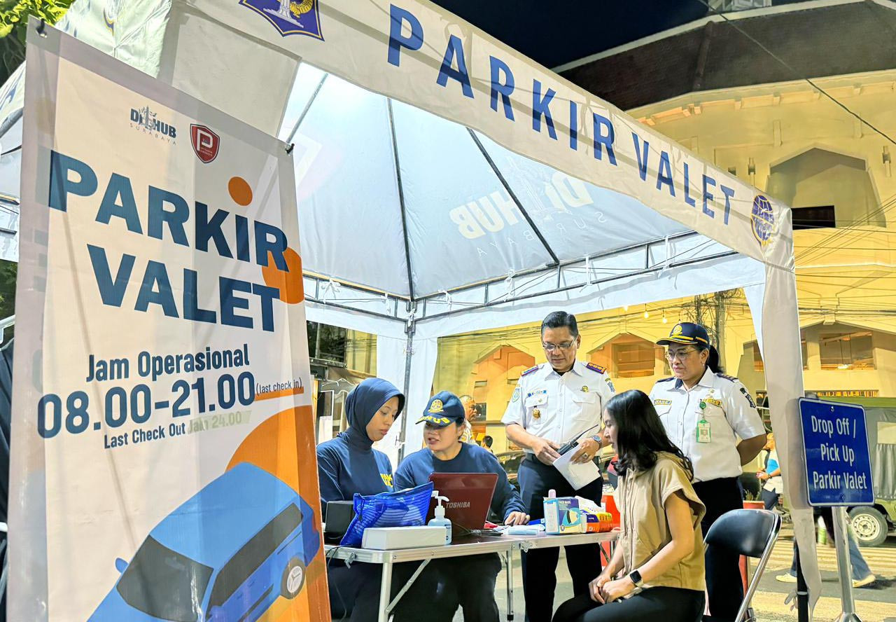 Dinas Perhubungan Kota Surabaya meluncurkan layanan parkir valet di kawasan wisata Tunjungan Romansa. (Foto/Humas Dishub)