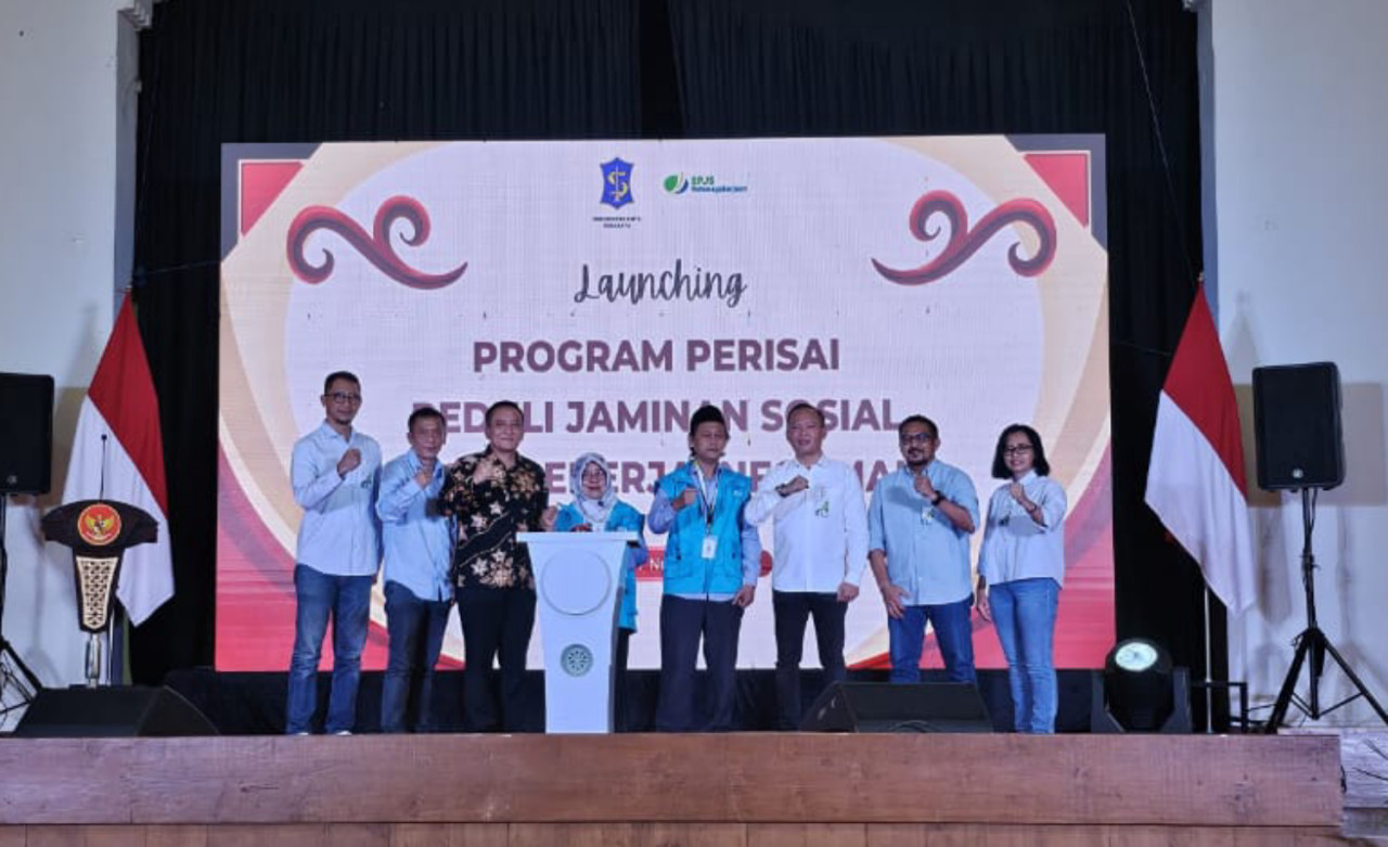 Peluncuran Program Perisai, inisiatif perlindungan jaminan sosial bagi pekerja informal, di Surabaya. (Foto: Ali Masduki/jatimnow.com)