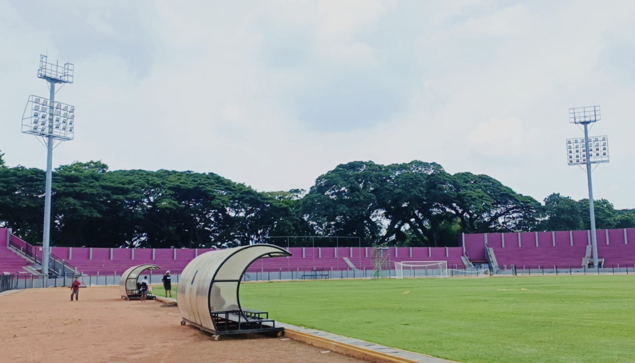 Lampu LED baru di Stadion Brawijaya Kediri. (Foto: Yanuar Dedy/jatimnow.com)