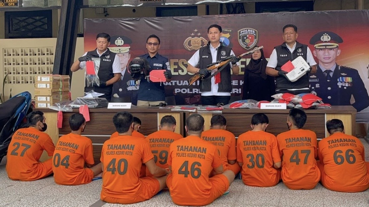 Polres Kediri Kota Bekuk 10 Pelaku Kejahatan dalam Operasi Sikat Semeru 2025