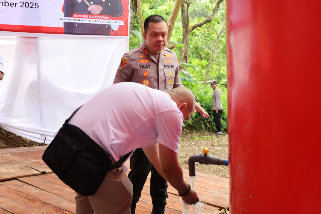 Kapolres Tulungagung Resmikan Bantuan 5 Sumur Bor Untuk Masyarakat