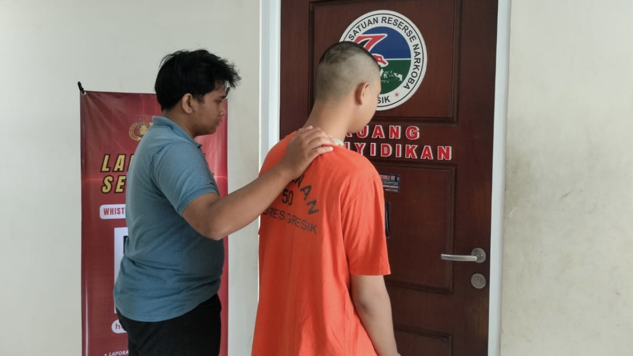 Satresnarkoba Polres Gresik Ringkus Pemuda Pengedar Sabu di Wringinanom